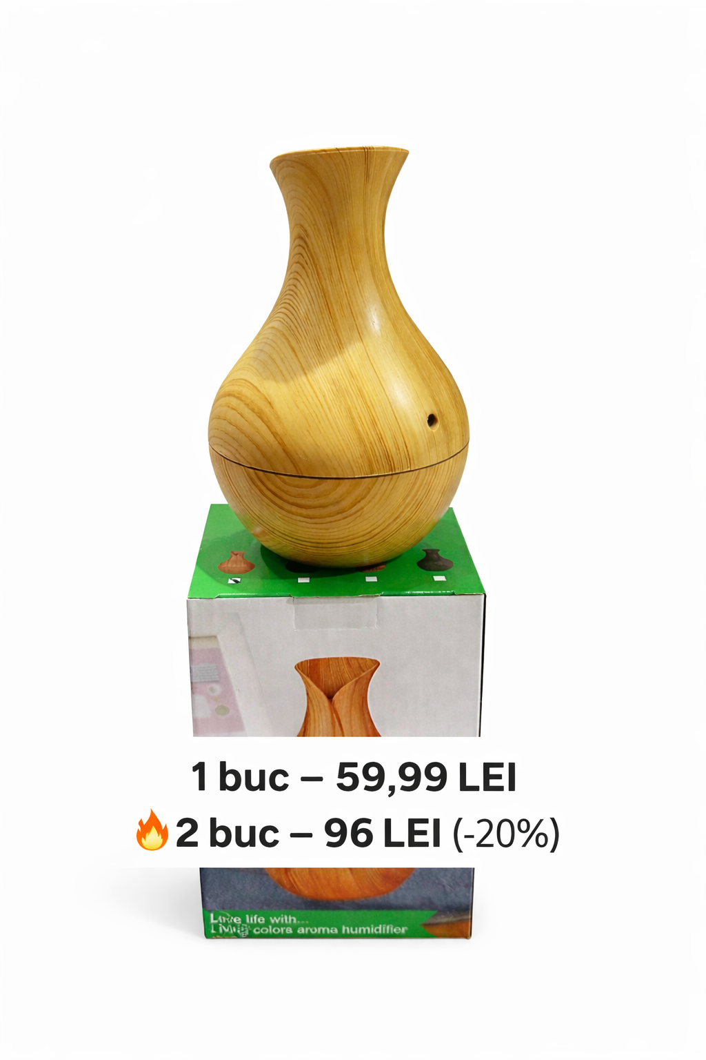 Difuzor aromaterapie cu efect lemn