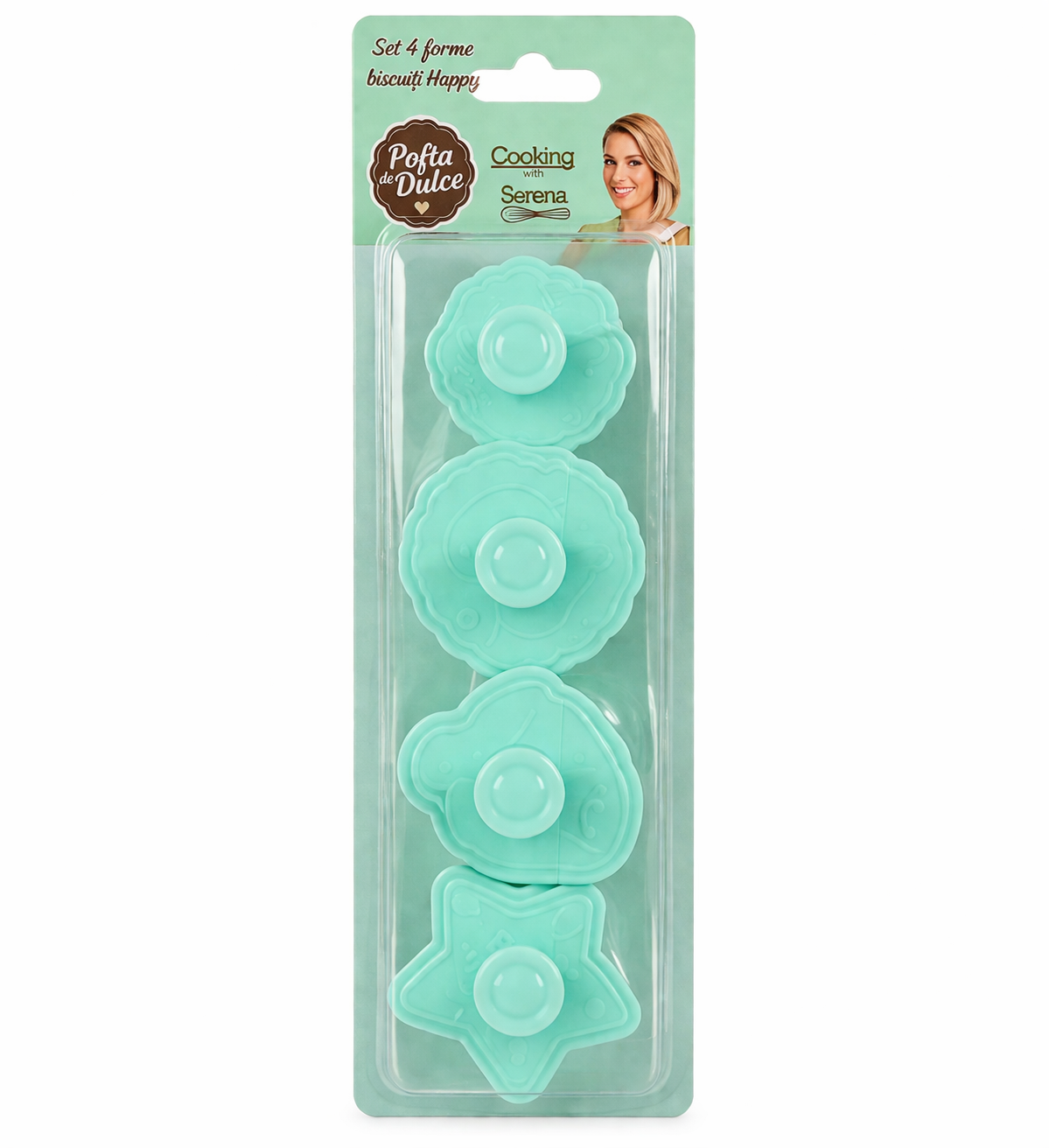 Set 4 Forme Biscuiți „Happy” – Cooking with Serena