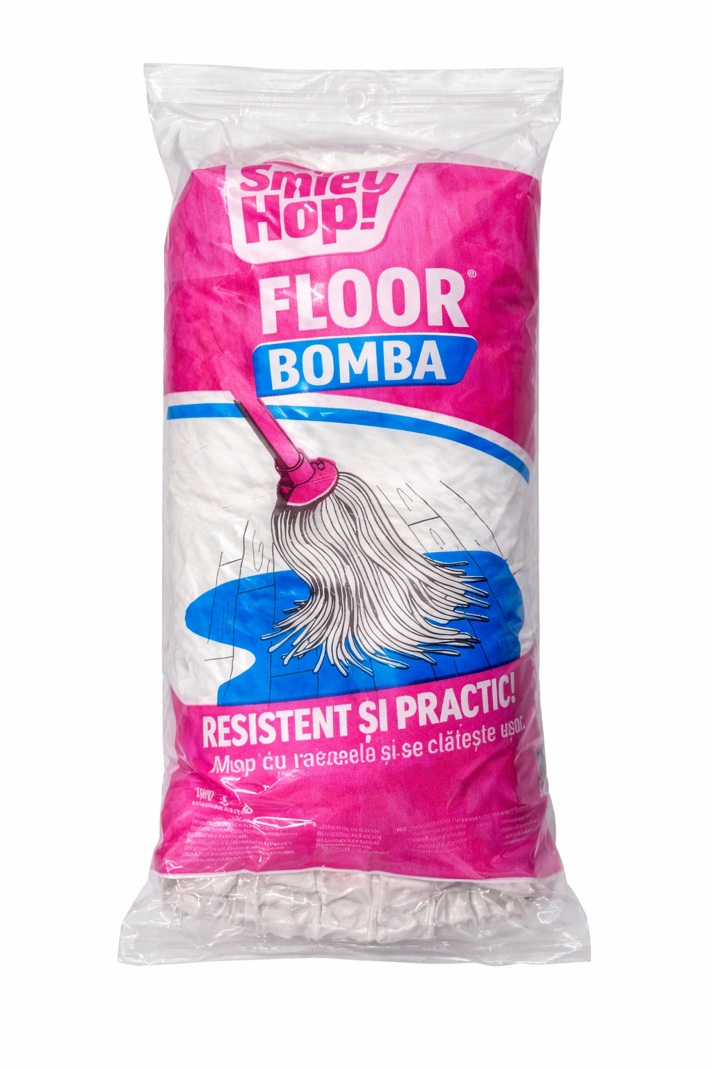Rezervă Mop Smiley Hop „Floor Bomba” – Rezistentă și Practică