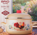 Oală Emailată 3.5L cu Capac – Gătit Tradițional și Gust Autentic