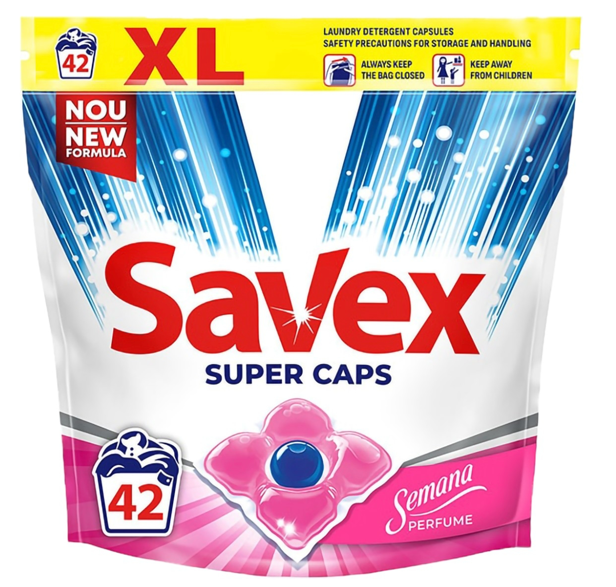 Capsule detergent Savex Super Caps Semana Perfume – 42 bucăți