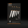 Set Cuțite Bucătărie 6 Piese cu Suport Magnetic – BRIO Metallica