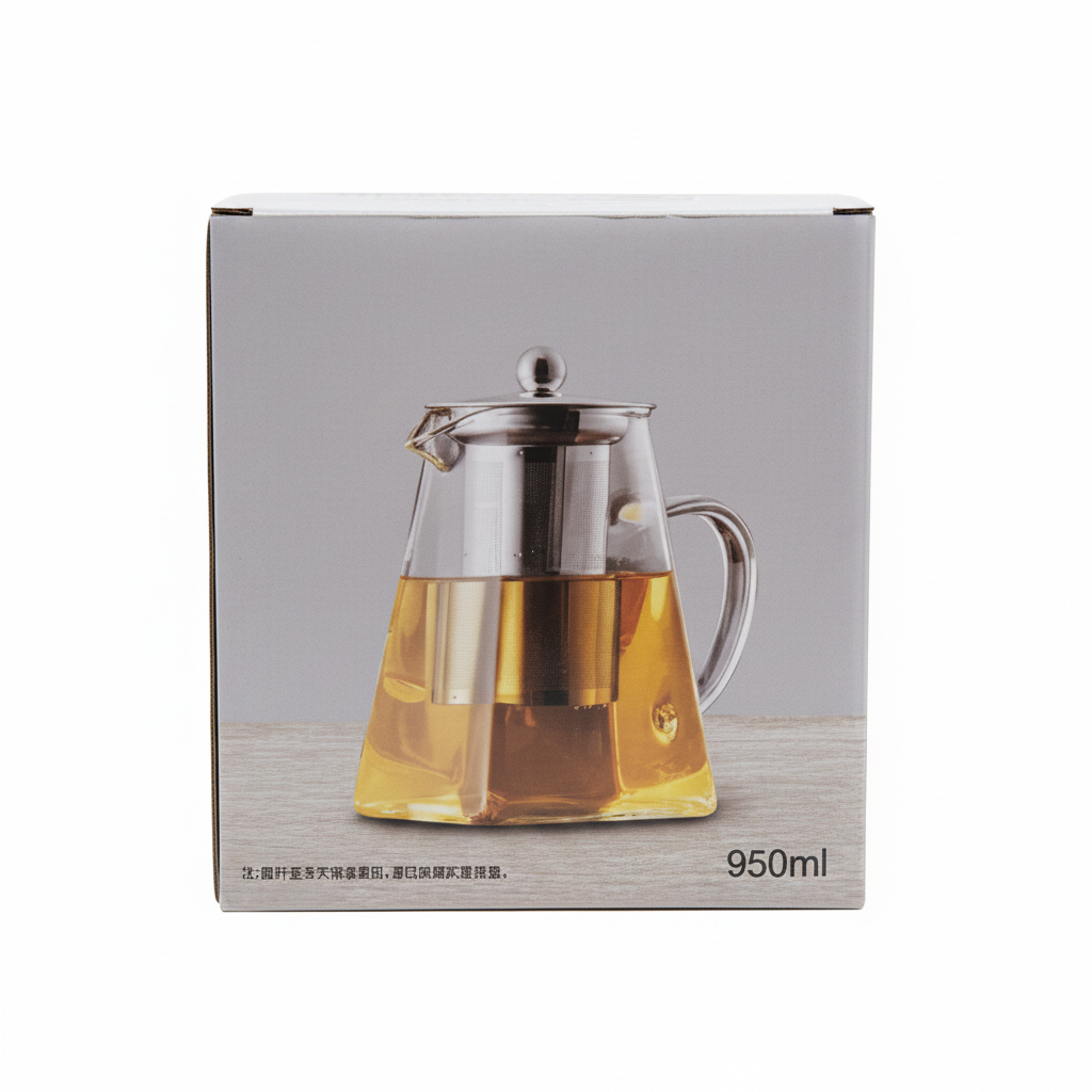 Ceainic din Sticlă cu Infuzor, 950ml  –  Perfect pentru Ceai și Infuzii