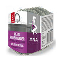 Set 3 Bureți Metalici ANA – Curățare Intensivă pentru Vase și Suprafețe Dificile