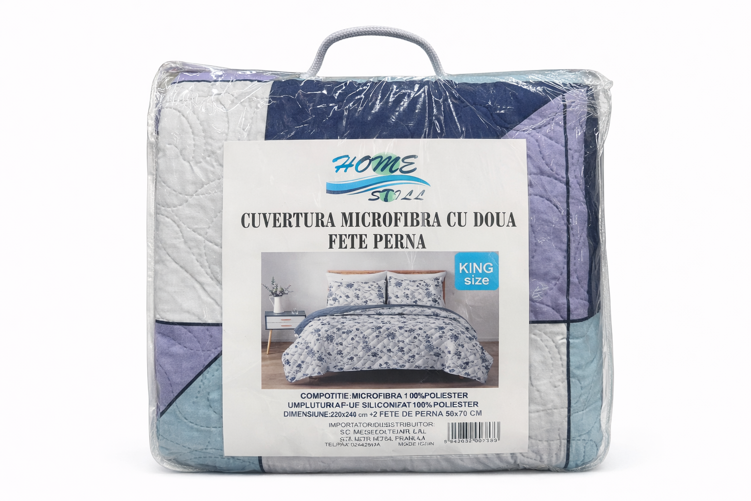 Cuvertură microfibră + 2 fețe de pernă – King Size
